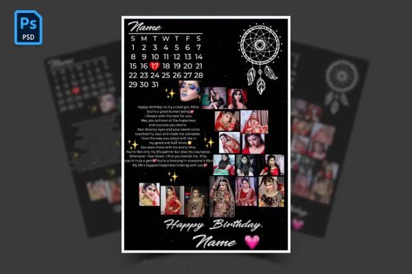 Wedding Anniversary Photo Collage PSD Template